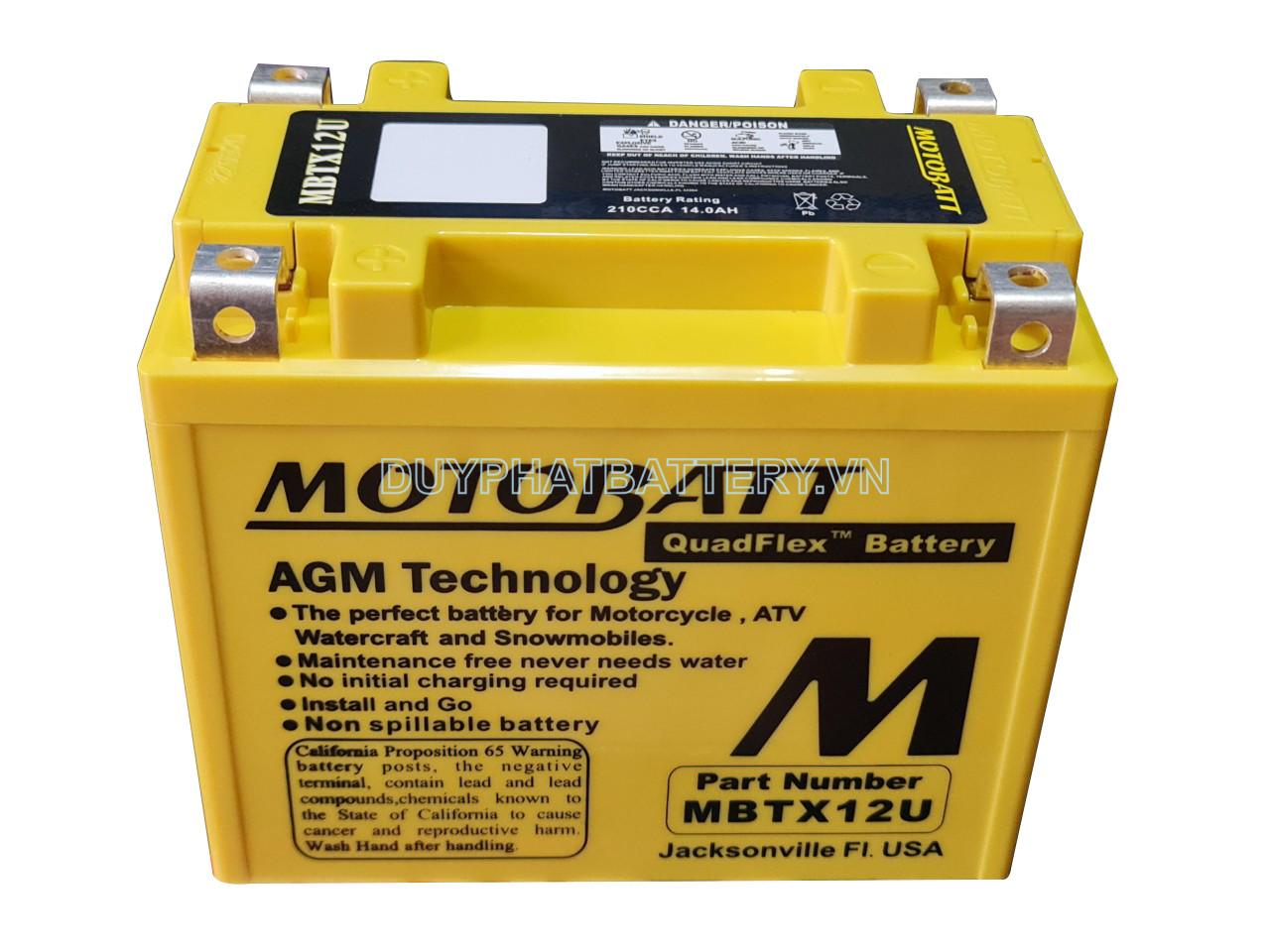 Battery MotoBatt MBTX12UHD 12V-14Ah