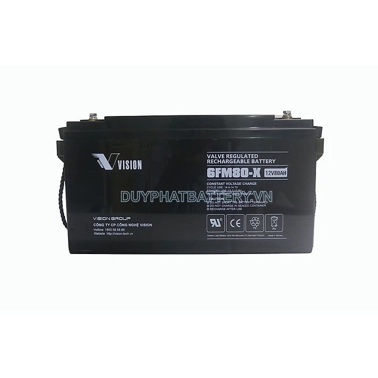 Bình ắc quy Vision 6FM80-X 12V 80Ah