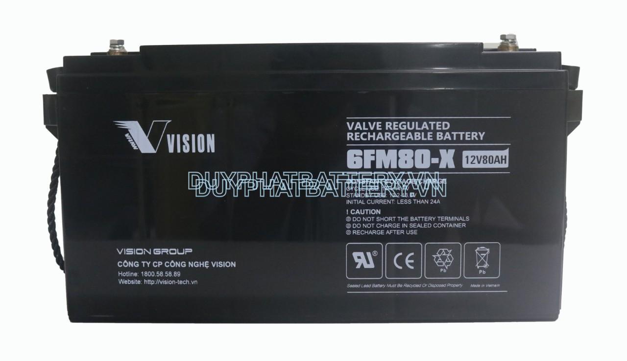 Bình ắc quy Vision 6FM80-X 12V 80Ah