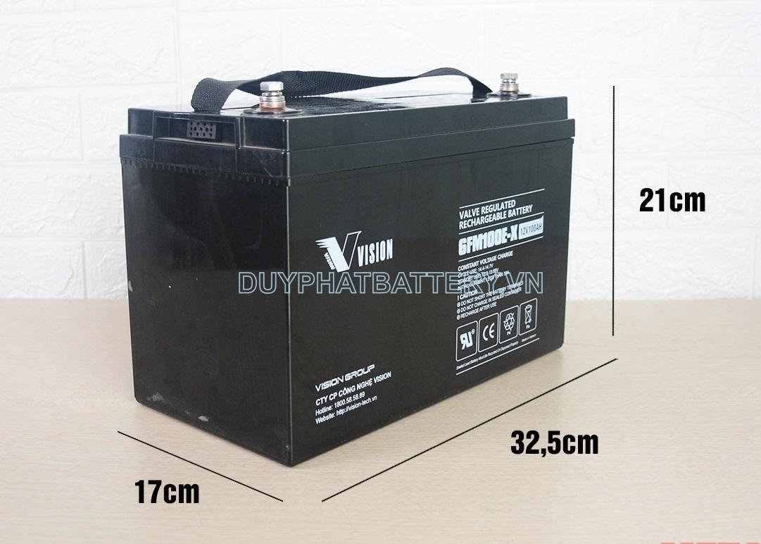 Bình ắc quy Vision 6FM100E-X 12V 100Ah