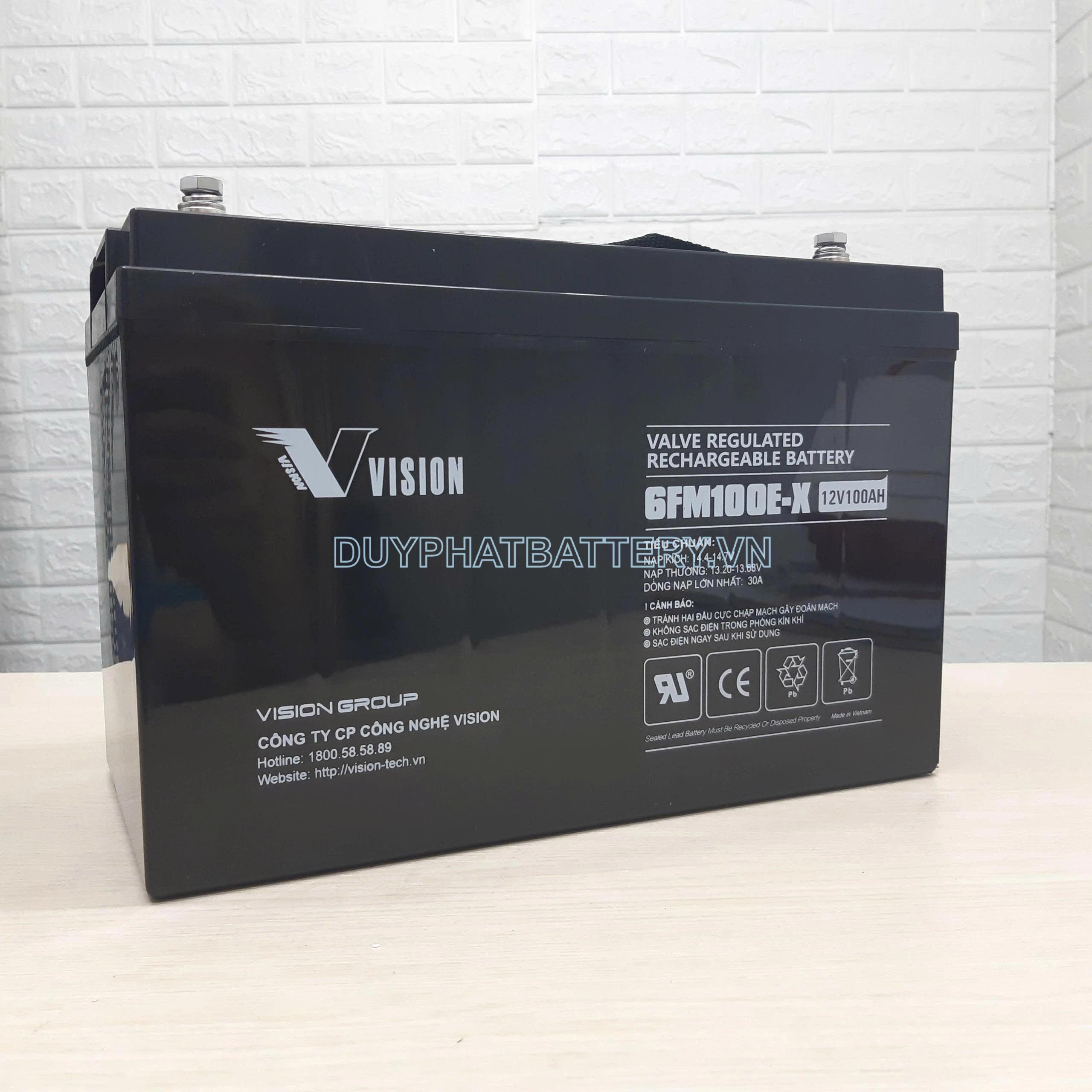 Bình ắc quy Vision 6FM100E-X 12V 100Ah