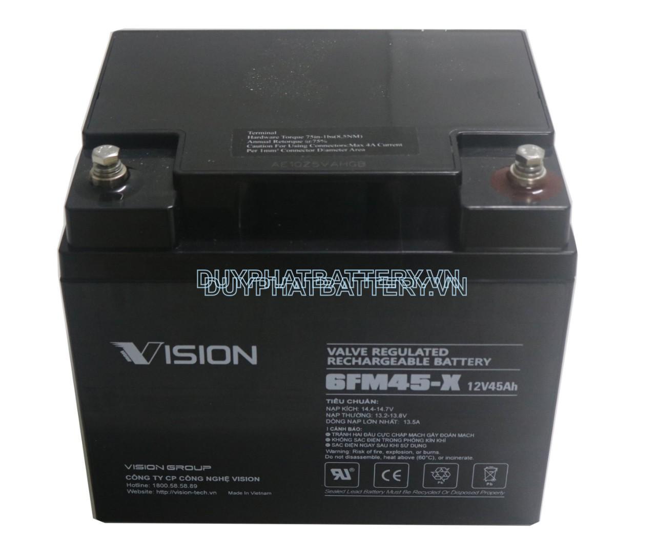 Bình ắc quy Vision 6FM45-X 12V 45Ah