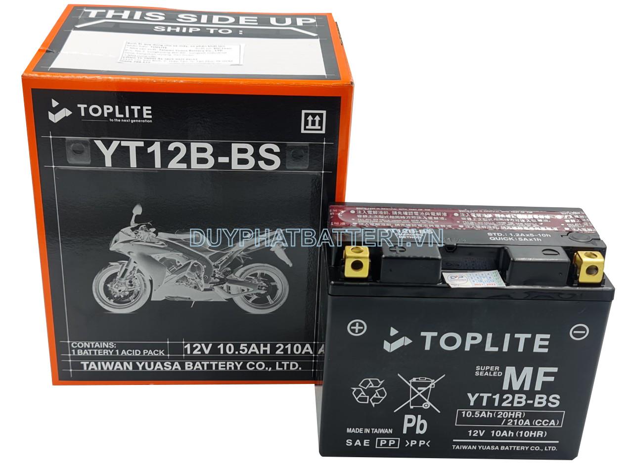 Bình ắc quy TOPLITE YT12B-BS 12V 10AH CCA 210A